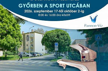 IVÓVÍZELLÁTÁS SZÜNETEL: Győrben a Sport utcában